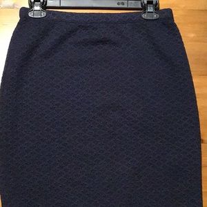 Max Studio Navy Textured Pencil Skirt Medium